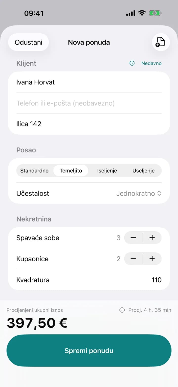 TREN IZRAČUN — Estimaid