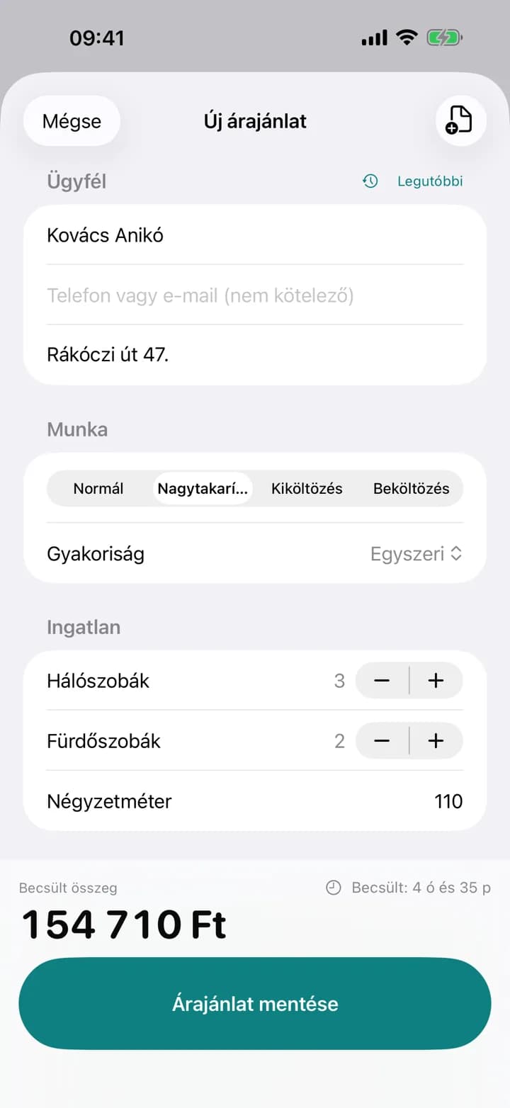 Azonnali árazás — Estimaid