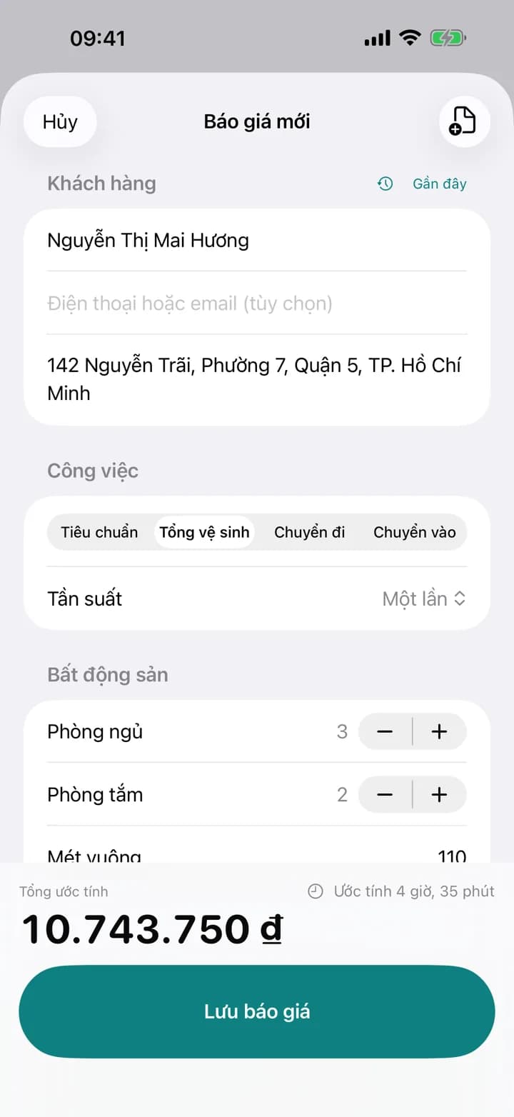 TÍNH GIÁ TỨC THÌ — Estimaid